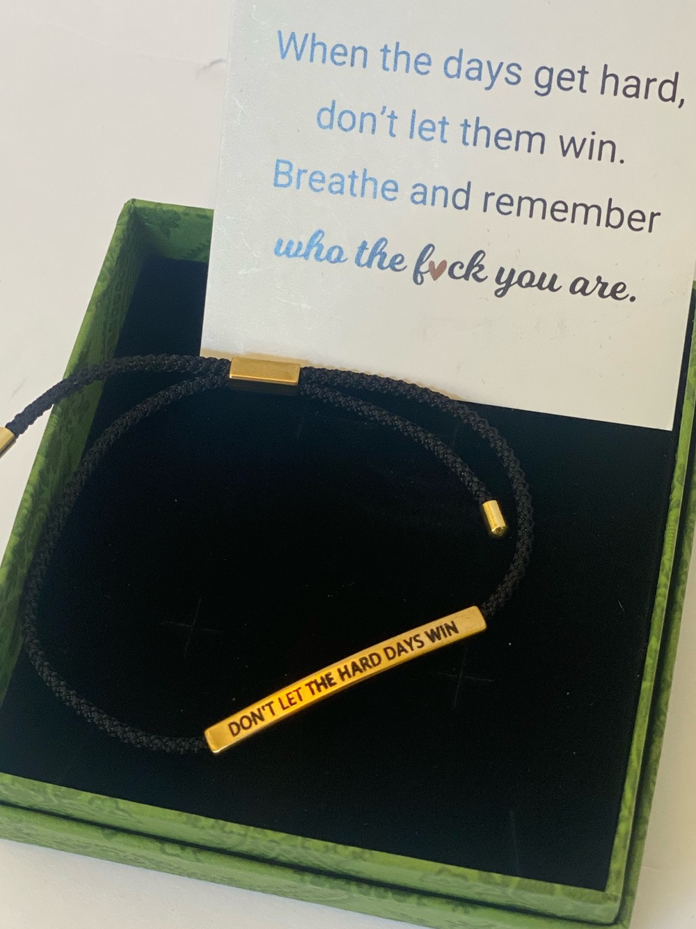 “Don’t Let The Hard Days Win” Adjustable Bracelet - New In Box